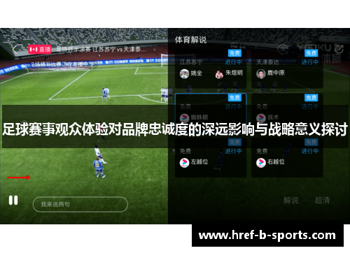 足球赛事观众体验对品牌忠诚度的深远影响与战略意义探讨
